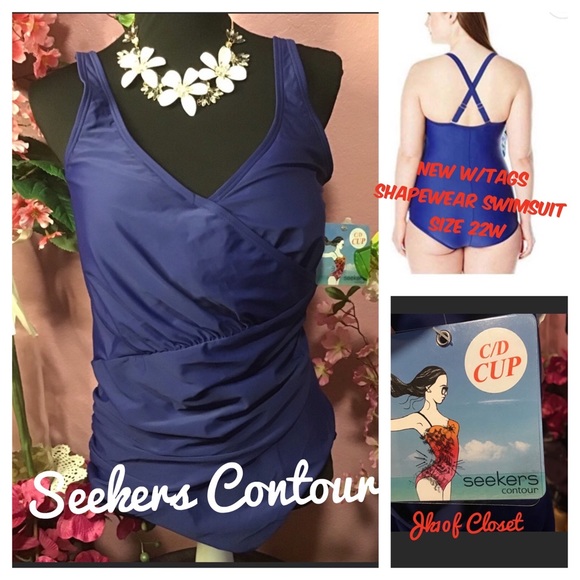 🌹NWT SEEKERS CONTOUR SHAPEWEAR 22W C/D BRA CUPS SWIMSUIT - Picture 16 of 16